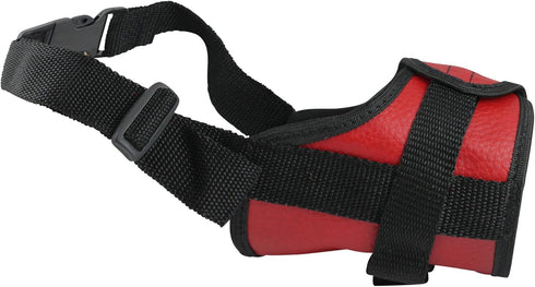 Adjustable Dog Muzzle, 6 Sizes, Red, S: 6.5"-9" Snout Circumference
