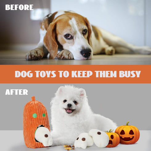 Nocciola 4 PCS Small Dog Toys, Durable Plush Toys for Small Medium Dogs, Funny Squeaky Toys for Boredom