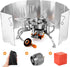 Odoland 6800W Windproof Camp Stove, Camping Gas Stove with Windscreen, Piezo Ignition, Carry Case for Outdoor