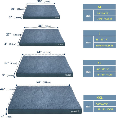 JOYELF Medium Dog Crate Bed Mats, Orthopedic Dog Bed, Egg Crate Foam Dog Mat, Waterproof Dog Pad with Washable