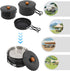 Josbuynls Set, 304 2-3 Camping Cookware Pots and Pans Stainless Stee Camping Cookware Mess Kit with Frying Pan Large