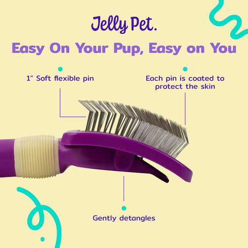 Pivoting Slicker Brush - Soft Pin Slicker for Shedding Dogs, Protects Skin, Effortless Brushing, Detangles and Desheds