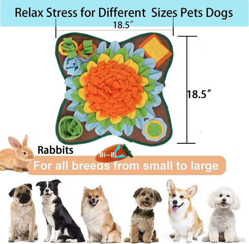 Dogs Snuffle Mat: Interactive Puzzle Toy for Cats and Dogs, Encourages Foraging Skills, Training, and Stress Release