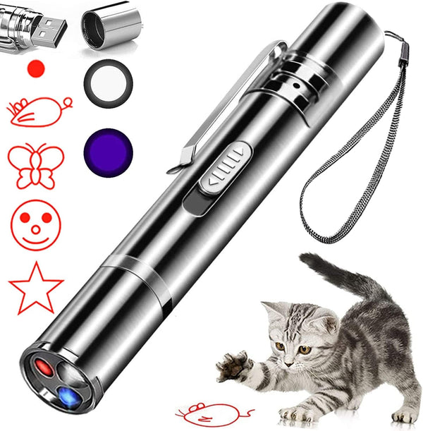 IVVTRYI Laser Pointer Cat Toys for Indoor, Rechargeable, 7 Adjustable Wand Red