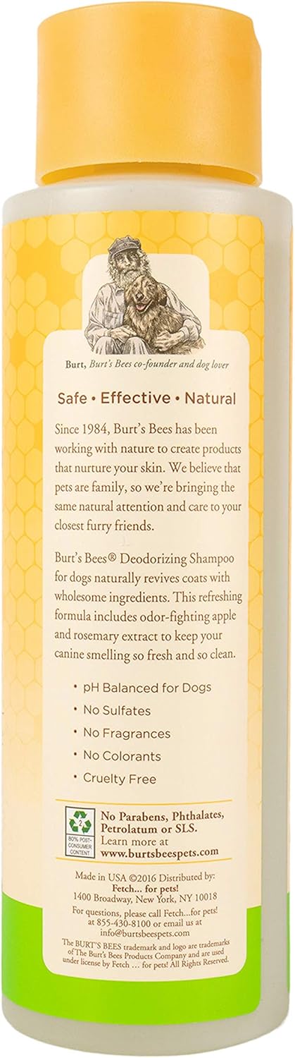 Burt's Bees for Pets Deodorizing Dog Shampoo with Apple & Rosemary - 16 Oz, 2 Pack, Cruelty Free, Sulfate & Paraben Free