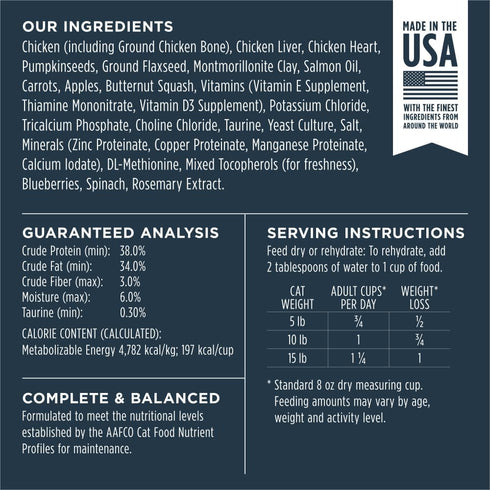 Instinct Freeze Dried Raw Meals, 25 oz - Grain Free Dry Cat Food, Chicken Recipe for Cats