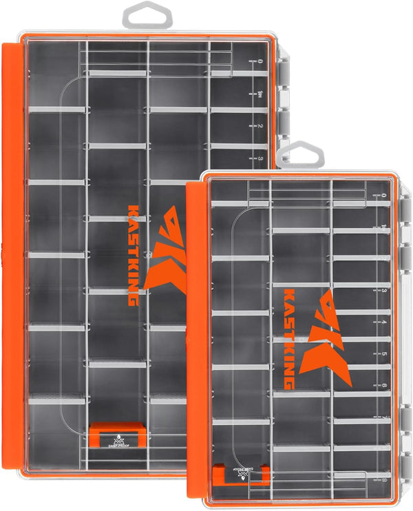 KastKing HyperSeal Waterproof Tackle Box, Waterproof 3600 and 3700 Tackle Trays, Fishing Box Organizer with Removable