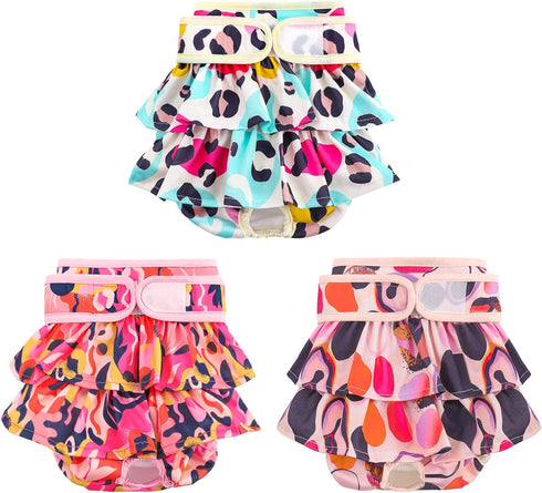 Washable Dog Diapers Female 3 Pack Reusable Premium Highly Absorbent Doggie Diapers,