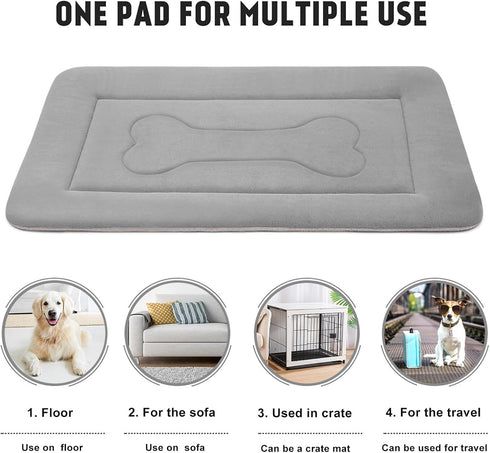 JoicyCo Extra Large Soft Dog Crate Pad Mat 48 in - Non-Slip Washable Sleeping Mattress for Pets