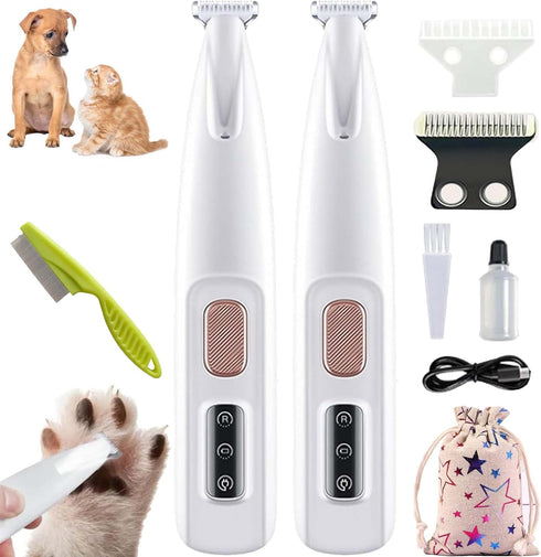 Qsrsjcq Electric Dog Shaver with LED Light, Rechargeable Low Noise Pet Trimmer Hair