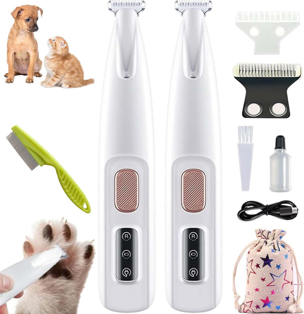 Qsrsjcq Electric Dog Shaver with LED Light, Rechargeable Low Noise Pet Trimmer Hair