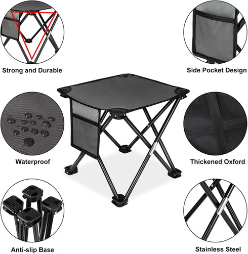 2 Pack KABOER Folding Camping Stool Portable Outdoor Camping Chair for Fishing BBQ Hiking Gardening and Beach,Travel