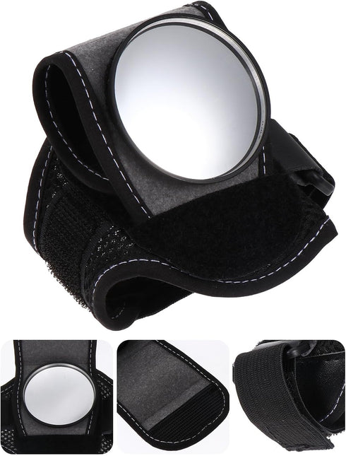 360 Rearview Mirror Wristband for Biking, Plastic Retroreflective Wrist Guard with Rotatable Viewfinder, Safety