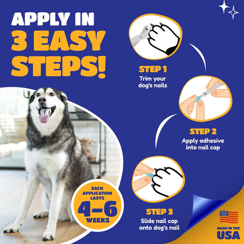 Soft Claws Jumbo Dog Nail Caps - 40 Non-Slip Covers for Long-Lasting Floor and Furniture Protection, Natural
