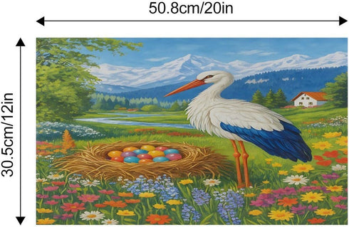 GAPWJNK Spring Bird Nesting Cute Pet Plate Mat Non Slip Pet Bowl Mat Water Absorbing Rug Placemat Fit Dogs Cats