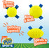 3 Count Hartz Dura Play Sports Ball Variety Dog Toy, Bacon Scented Squeaky Latex Yellow & Blue Toy