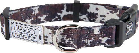 Hooey Nomad Dog Collar, Durable Polyester Webbing with Graphic-Inspired Prints, Just Cow, Medium