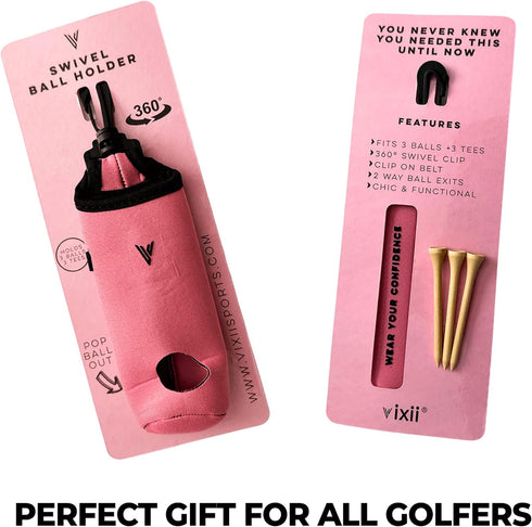 Sports Golf Ball Carry Bag Pouch, Three Balls Golf Tee Holder with Keychain Belt Clip Accessories