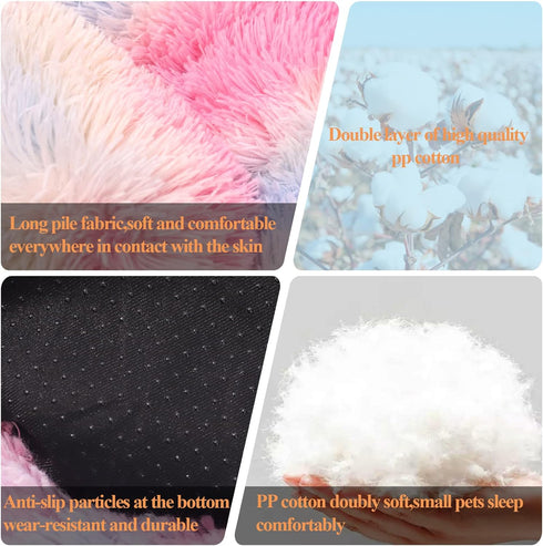 Calming Dog Bed - Round Donut Washable Bed for Small Medium Large Dogs, Anti-Slip Faux Fur Fluffy Cuddler (L 36''x36'',