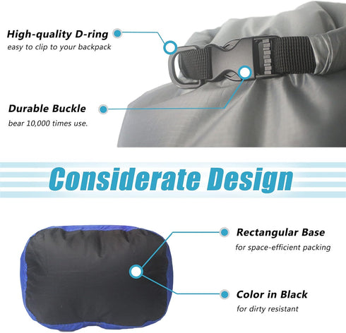Frelaxy Dry Bag 3-Pack/5-Pack, Ultralight Outdoor Bags to Keep Gear Dry for Hiking, Kayaking, Camping