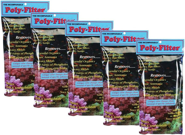 Poly Filter Pad, 4" X 8", Five Pack for Aquariums