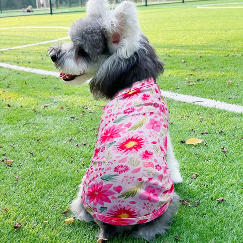 PET SHOW 4 Pack Paw Bone Printed Dog Clothes - Soft Vest Lightweight Sleeveless T-Shirts for Small Medium Dogs