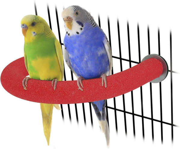Rypet U Shape Parrot Perch Stand Toy for Paw Grinding, Quartz Bird Perch for Small Parakeets, Cockatiels, Conures,