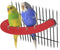 Rypet U Shape Parrot Perch Stand Toy for Paw Grinding, Quartz Bird Perch for Small Parakeets, Cockatiels, Conures,