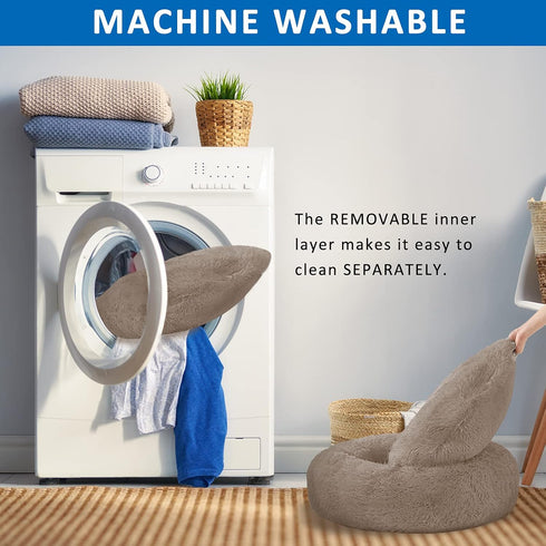 Washable Small Dog Round Bed, Comfy Donut Calming Cuddler Bed for Small Dogs