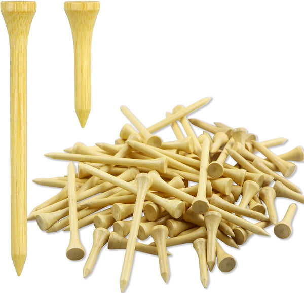 Wooden Golf Tees 3-1/4 inch 100 Count & 1-1/2 inch 20 Count, Golf Wood Tees (83mm & 38mm)