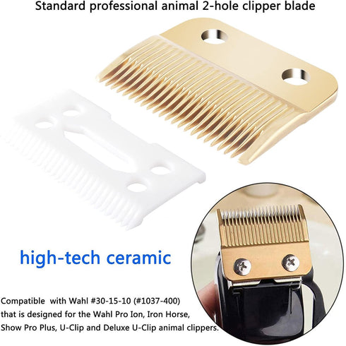 Clippers Blades Replacement, Compatible with Wahl 30-15-10 (#1037-400), Professional Animal Adjustable Blade Set