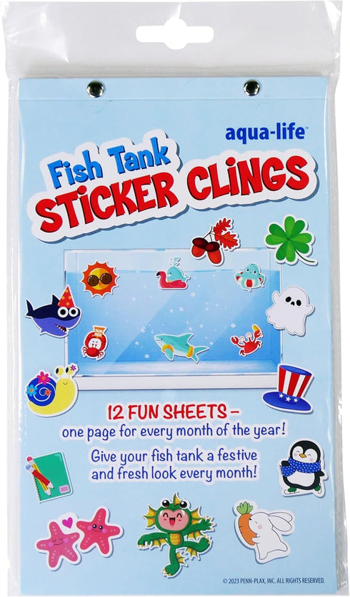 Penn-Plax Aqua-Life Aquarium Sticker Clings - Stick-On Decal for Background Outside of Fish Tanks, Monthly Holiday