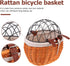 Toyvian Wicker Bike Basket Front Carrier Capacity Pet Basket for Cats Dogs Handwoven Storage Practical Bicycle