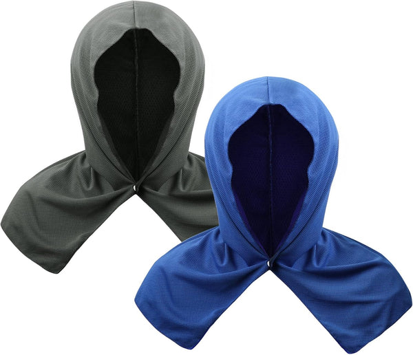 GASRONS Cooling Hoodie Towels (2-Pack) - Reusable, Sweat-Absorbing Cooling Wrap for Neck &