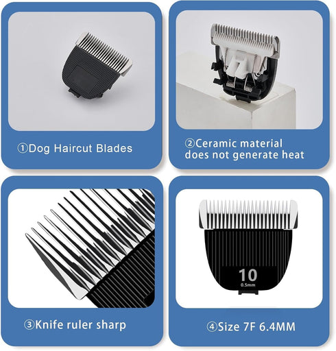 P1 Vacuum,Size-10 1/50"(0.5mm),Made Replacement Blade for nebot Pro Pet Grooming Kit & Cut Length of Ceramic Blade