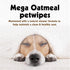 Petkin Mega PetWipes - 200 Oatmeal Wipes for Dogs and Cats, Use on Face, Paws, Ears, Body, Ideal for Home or Travel