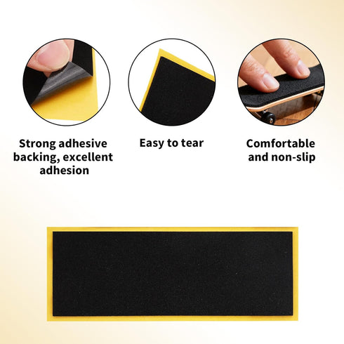 Sinbana 30pcs 110x38mm/4.33x1.5in PRO Fingerboard Grip Tape, Foam Grip Strips for Fingerboard Skateboards Stickers Foam