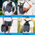 Fishing Tackle Bag with Rod Holders, Multifunctional Sling Backpack with Earphone Hole, Weatherproof for Outdoors