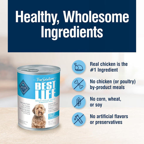 Blue Buffalo True Solutions Best Life Wet Dog Food for Medium Adult Dogs - Supports Immune Function & Digestive Health