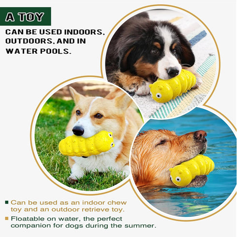 Indestructible Squeaky Dog Chew Toys for Aggressive Chewers, Tough Durable Food Grade Toys for Medium Large Breeds
