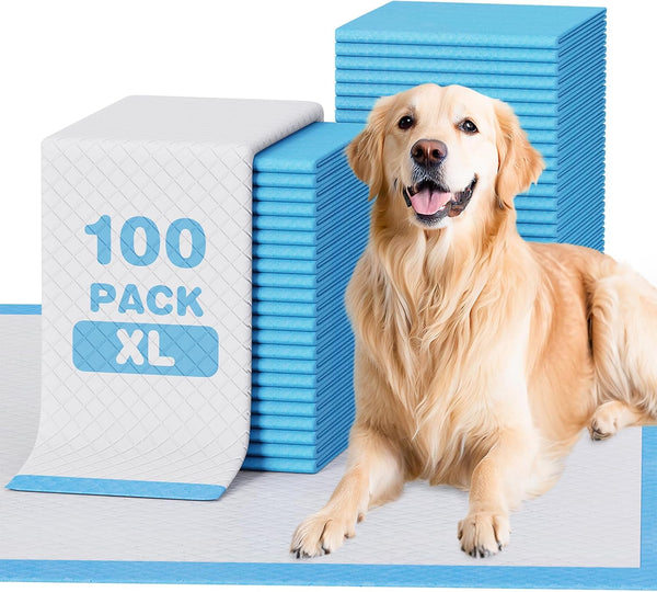 JollyMate 28"x34" Dog Pee Pads Extra Large, 100 Pack X-Large Super Absorbent