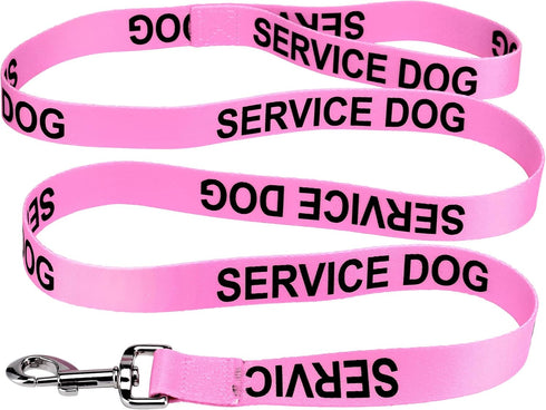 Native Pup Service Dog Leash - Blind, Deaf Alert Accessories (Pink Service)
