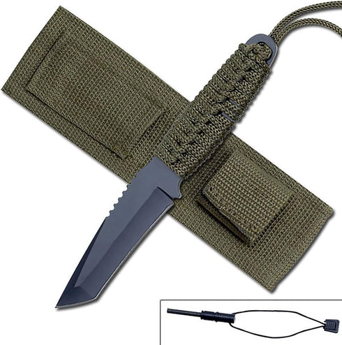 Survivor HK-106 Series Fixed Blade Knife with Fire Starter, 8-Inch Overall