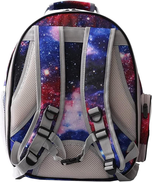 Galaxy Blue Cat Bubble Backpack, Space Capsule with Clear Window for Cats up to 12 Pounds, Airline Approved