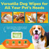 PET N PET 100% Plant Based Dog Wipes - 100 Counts Hypoallergenic Unscented Cleaning Wipes for Pets