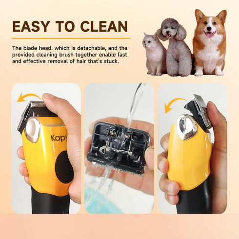 6 Dog Clippers for Grooming Thick Hair with LED Light,Poodle Grooming Kit with Guide Combs for Dogs Cats Sheep Animals
