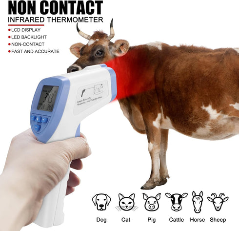 Veterinary Thermometer Fast Digital Veterinary Thermometer Non Contact Pet Thermometer for Pig Cattle Sheep Dog Horse