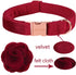 ARING PET Velvet Dog Collar, Adorable Christmas Collar with Felt Flower for Small Medium Large Dogs