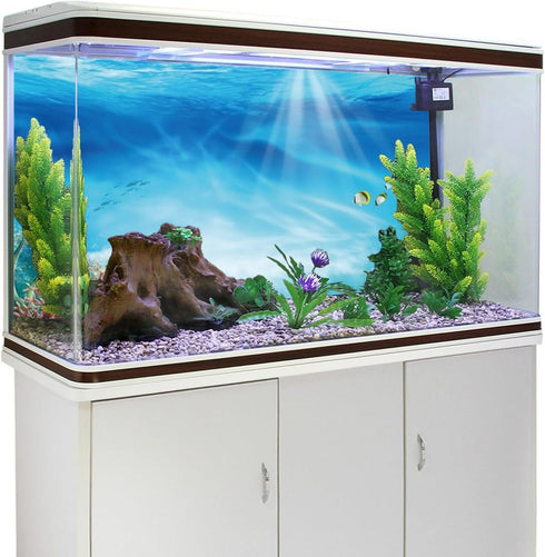AWERT 36x20 inches Vinyl Undersea Theme Aquarium Background with Colorful Coral and Tropical Fish