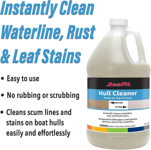 SEAFIT 1 Hull Cleaner, Ready-to-Use Formula for Fiberglass and Painted Surfaces, Instant Waterline, Rust and Leaf Stain